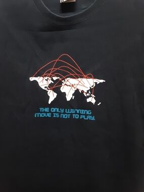 Men's Black Graphic World Map Tee with Red Route Detail